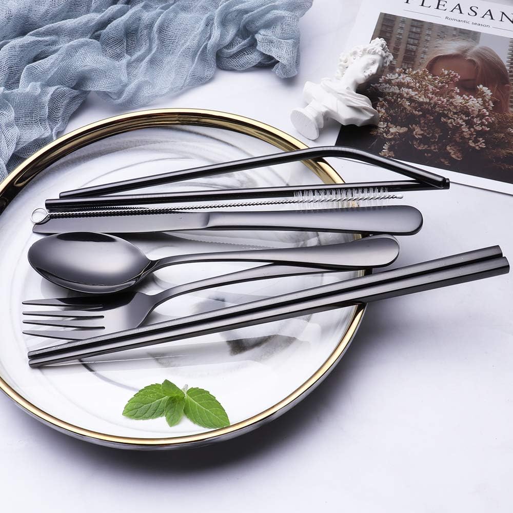 Unisex portable utensils set designed for daily use and travel