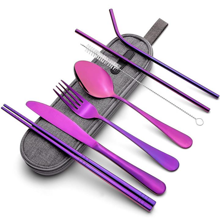 Eco friendly portable utensils for camping and travel tableware
