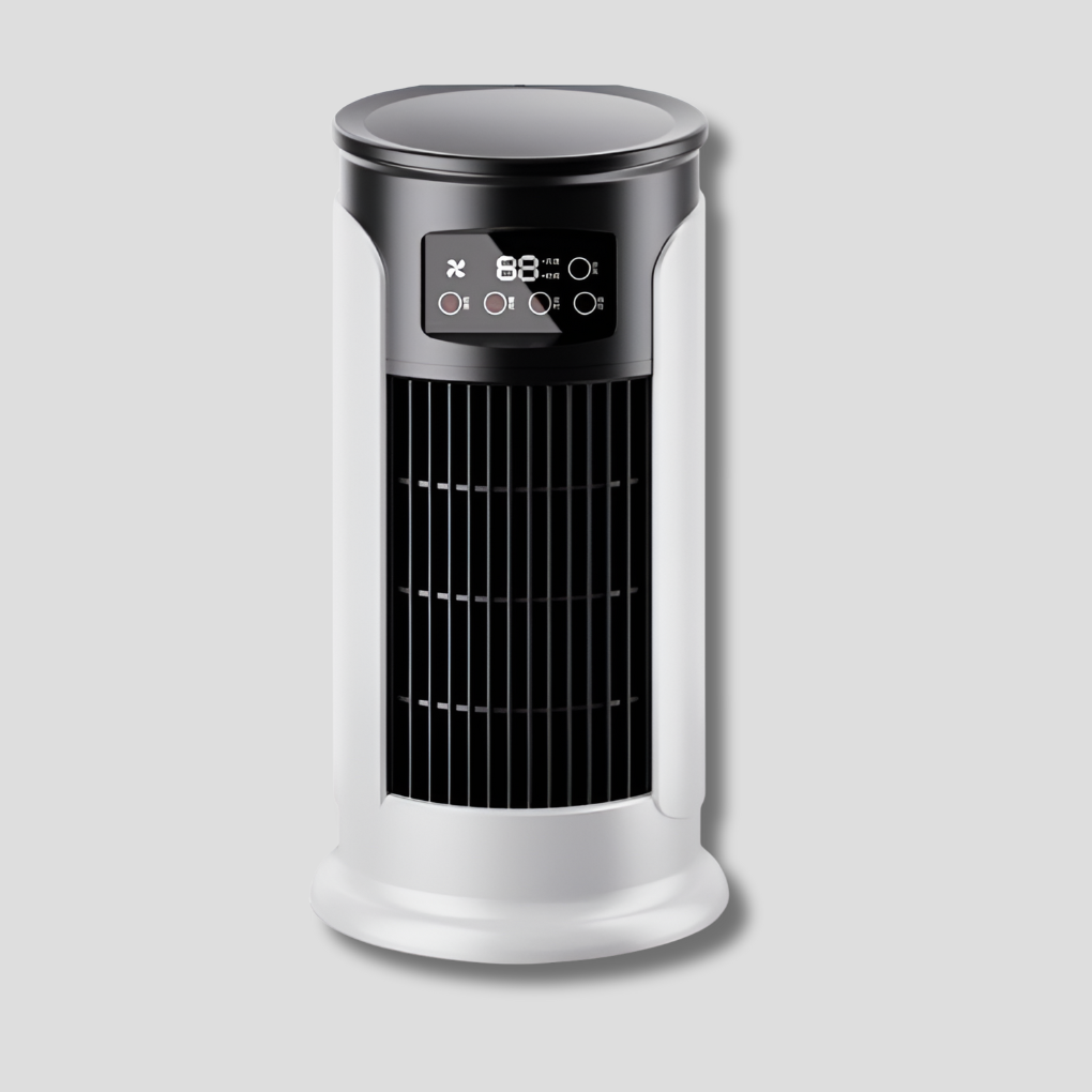 Portable tower air conditioner with digital display front view