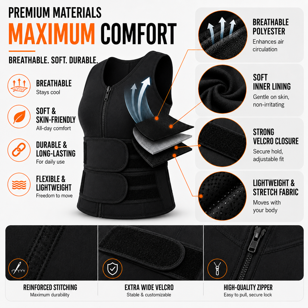 Close-up of durable straps and breathable fabric on a back posture corrector brace