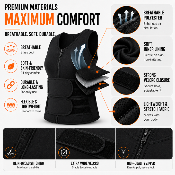 Close-up of durable straps and breathable fabric on a back posture corrector brace