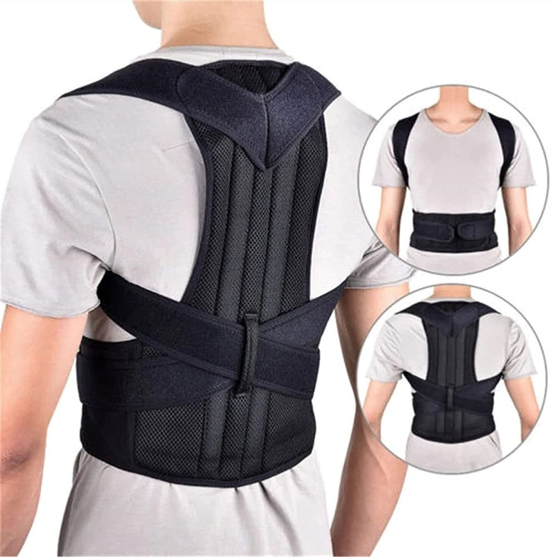 Unisex lumbar brace and spine alignment vest for daily wear and support