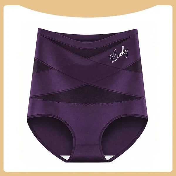 Model wearing black high-waist sculpting brief for smooth silhouette