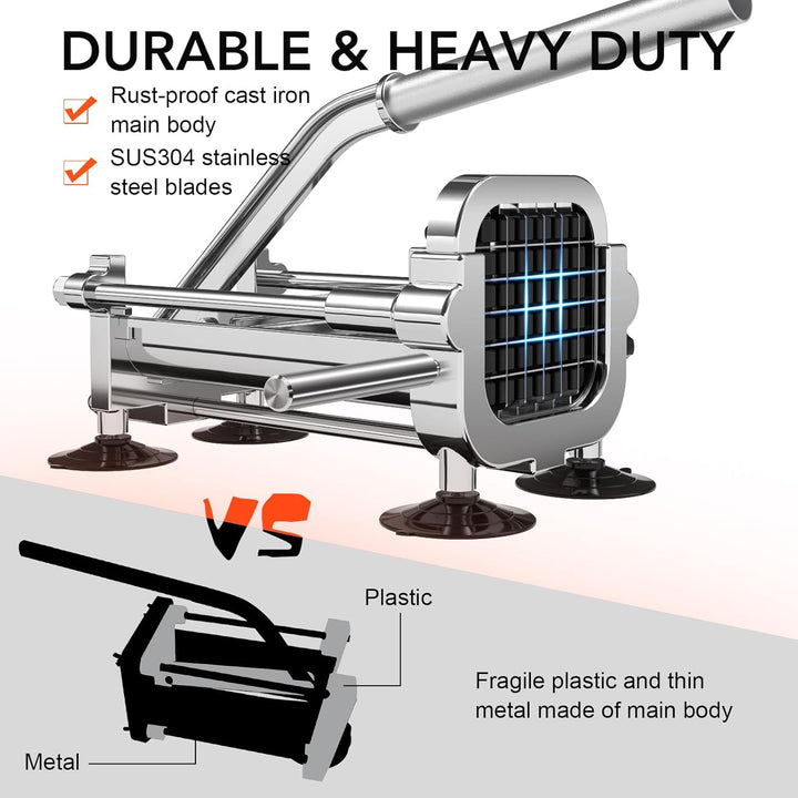 Heavy duty commercial grade metal french fry cutter comparison