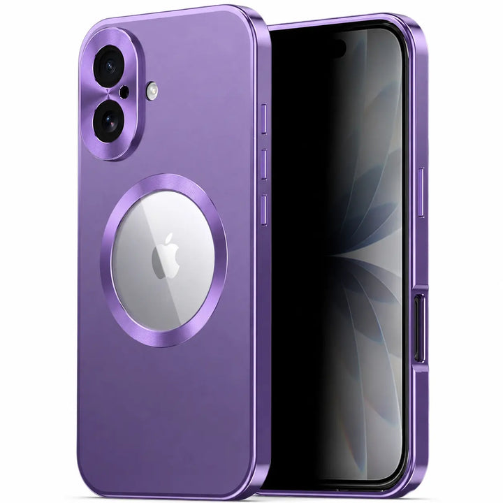 Anti-glare privacy filter iPhone case with metal frame