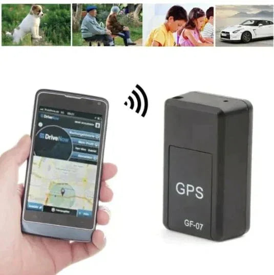 Vehicle security GPS tracker held in hand to demonstrate its small dimensions
