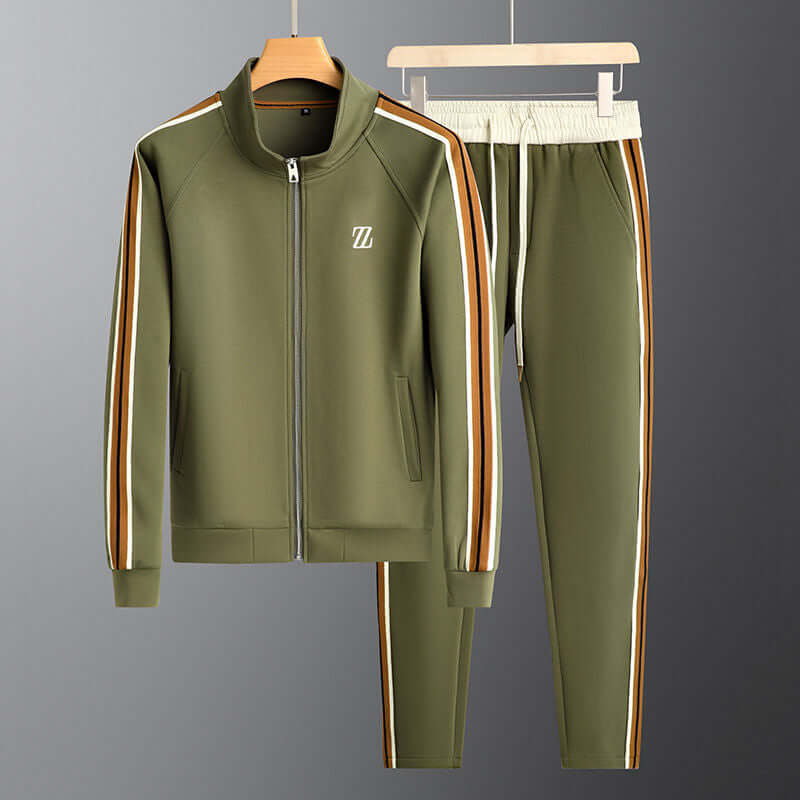 Mens athletic set featuring matching joggers and jacket