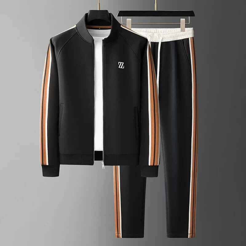 Mens tracksuit set back view displaying athletic fit