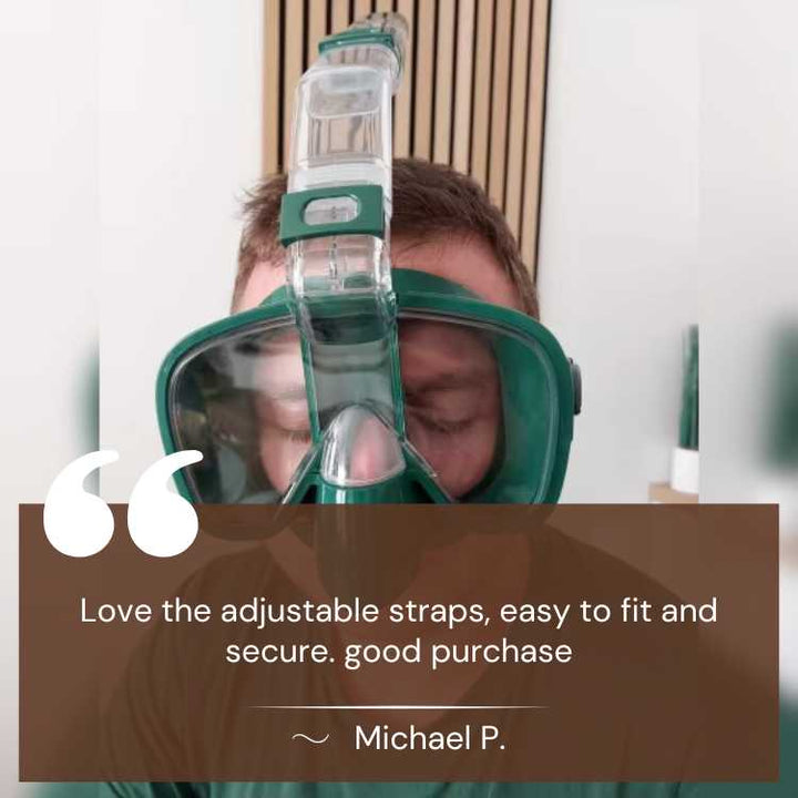 Full snorkeling set including foldable mask and quick dry travel pouch