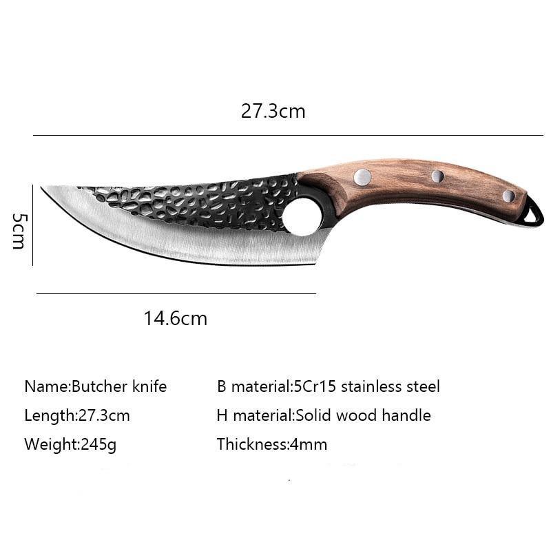 Japanese chef kitchen knife resting on a rustic wooden cutting board