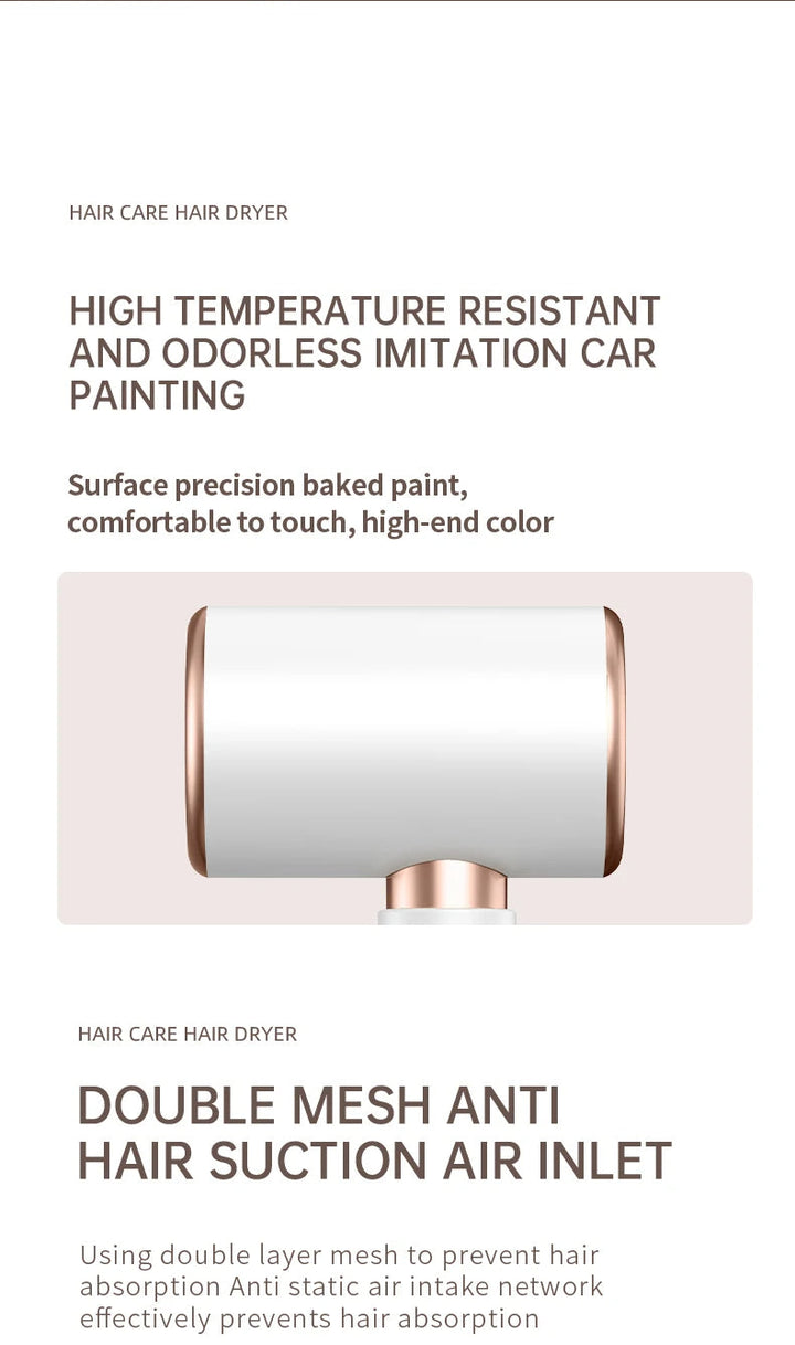 Professional hair dryer closeup highlighting sleek design