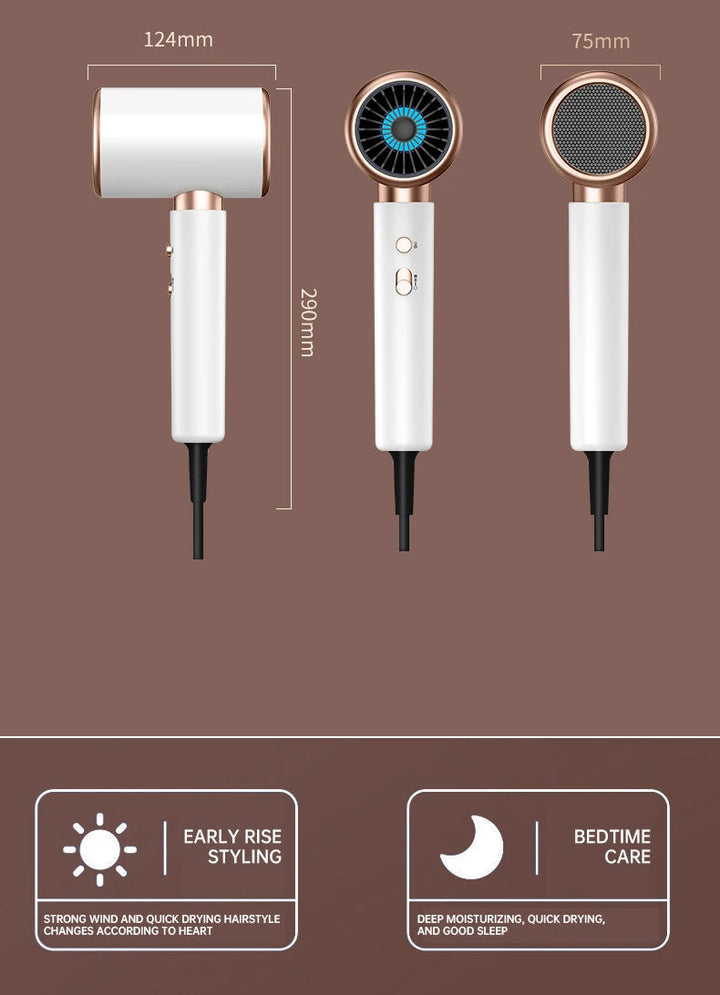 Lightweight salon hair styling tool with multiple speeds