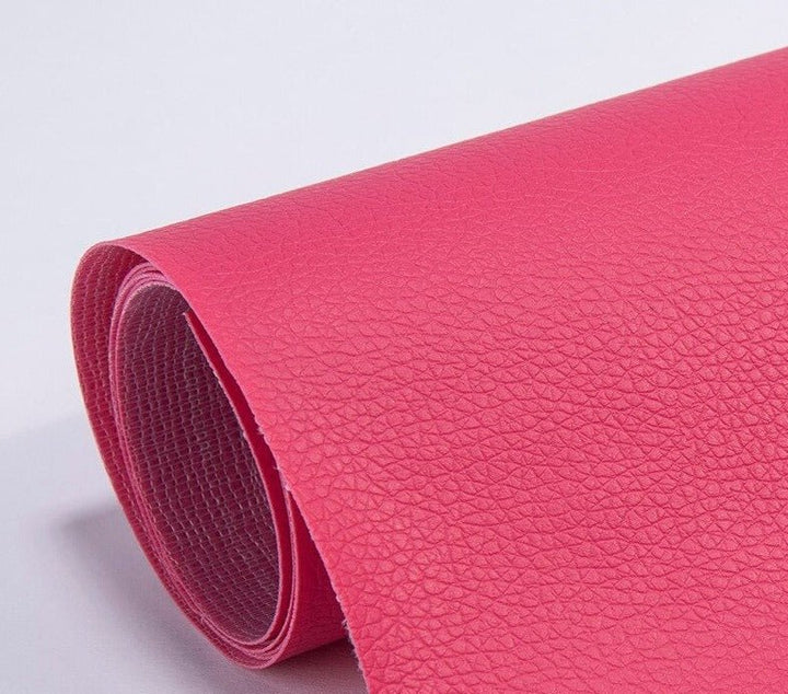 Detailed texture view of grain on a self-adhesive leather fix patch