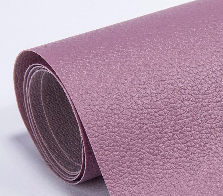 Complete couch repair using matching PU leather self-adhesive patch