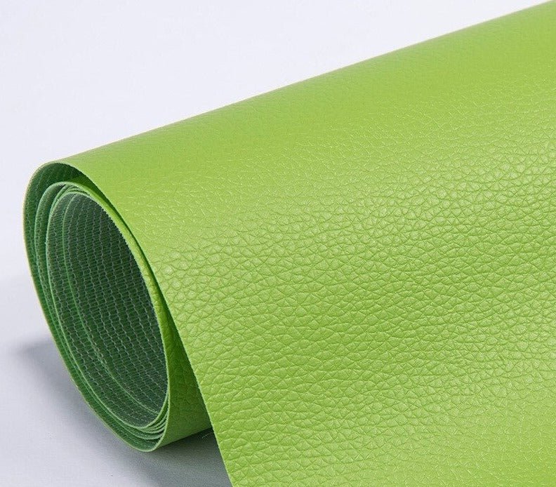Black leather fix patch demonstrating strong adhesive backing