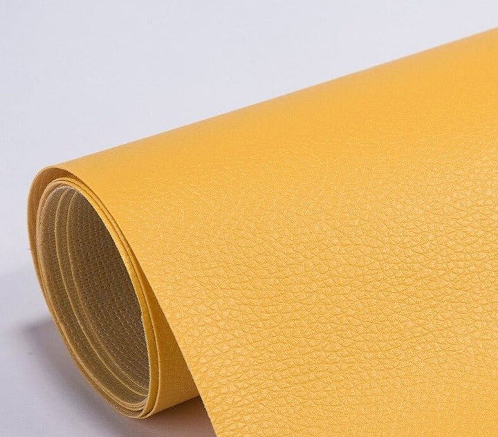 Close-up of durable waterproof PU leather patch for couch repair