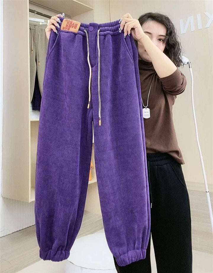 Extra warm womens winter joggers in casual trousers style