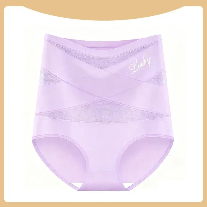 Low angle shot of high-waist body shaper brief showcasing elongation