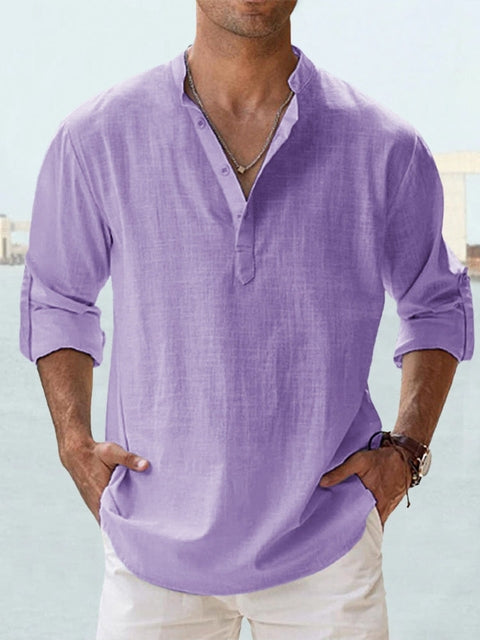 Button-down cuff detail on mens stylish button-up casual shirt