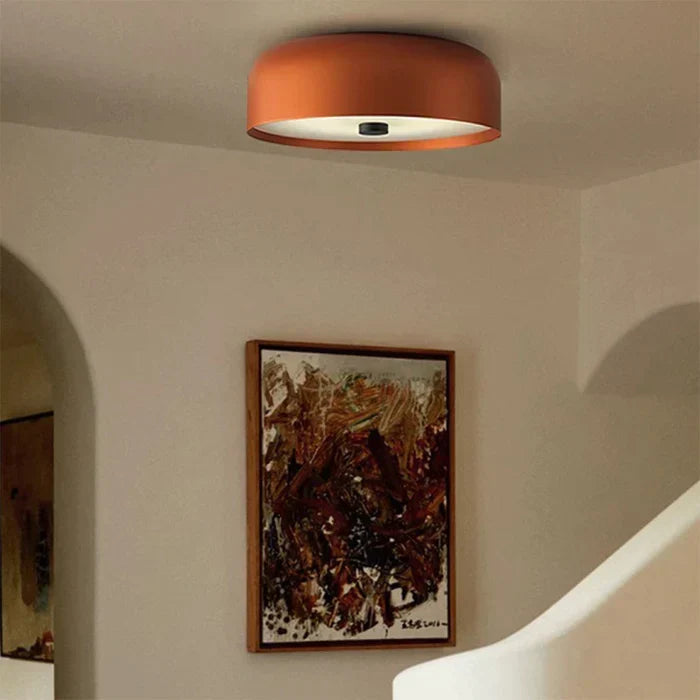 Warm ambient glow emitted by the modern minimalist LED light fixture.