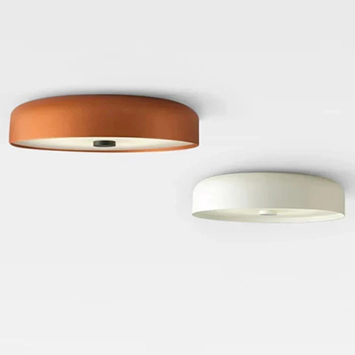 Illuminated minimalist decor ceiling lamp enhancing a contemporary interior.