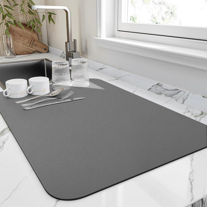 Counter mat for drying dishes and kitchen accessories
