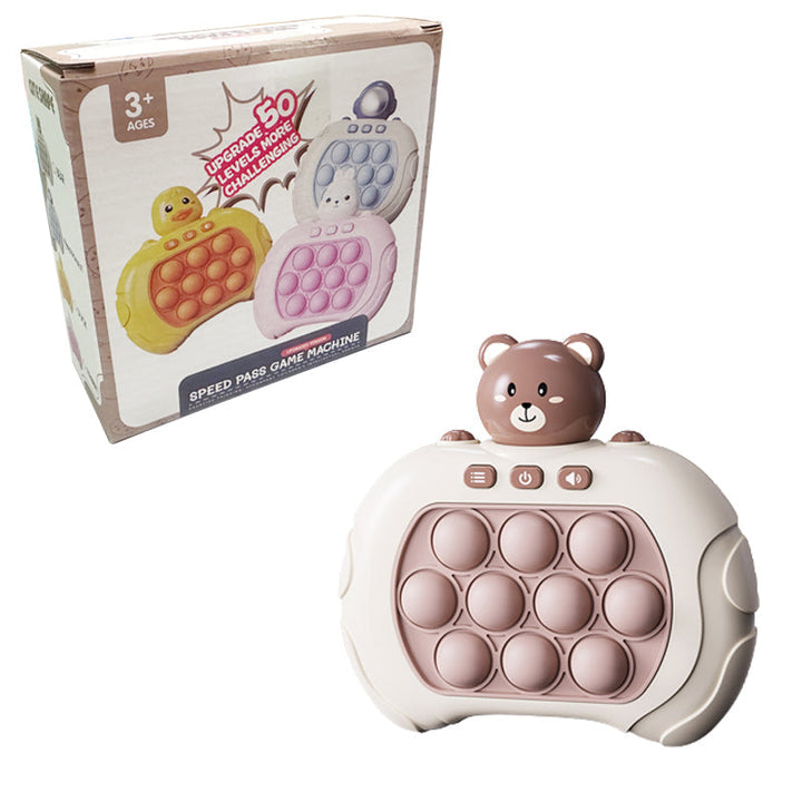 Brown Bear electronic quick push sensory reaction game toy with packaging box