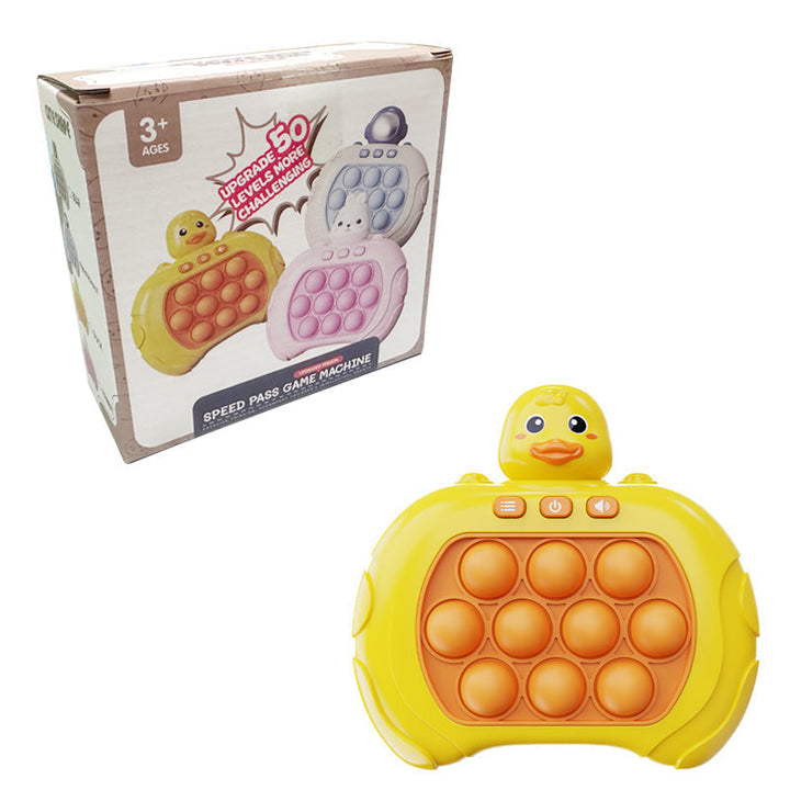 Handheld kids electronic quick push sensory reaction game toy in action