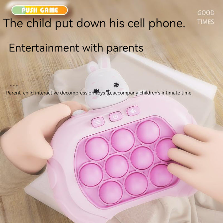 Back view of kids electronic quick push sensory reaction game toy