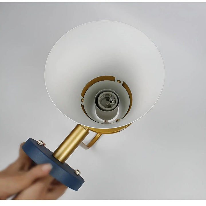 Detailed shot of the mounting bracket and sleek hardware on the wall fixture