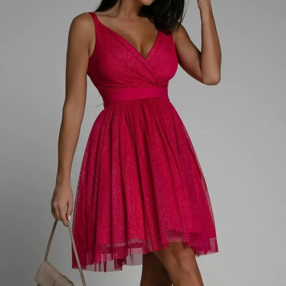Apricot glitter womens dress ideal for evening events and cocktail parties