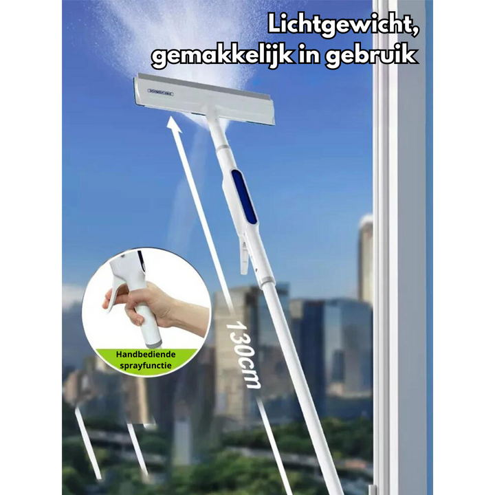 Close-up of microfiber window washer pad attached to cleaning tool