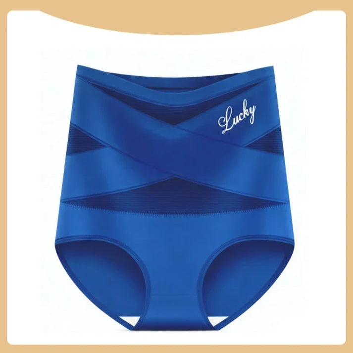 Close-up of waistband on seamless sculpting brief showing anti-roll design