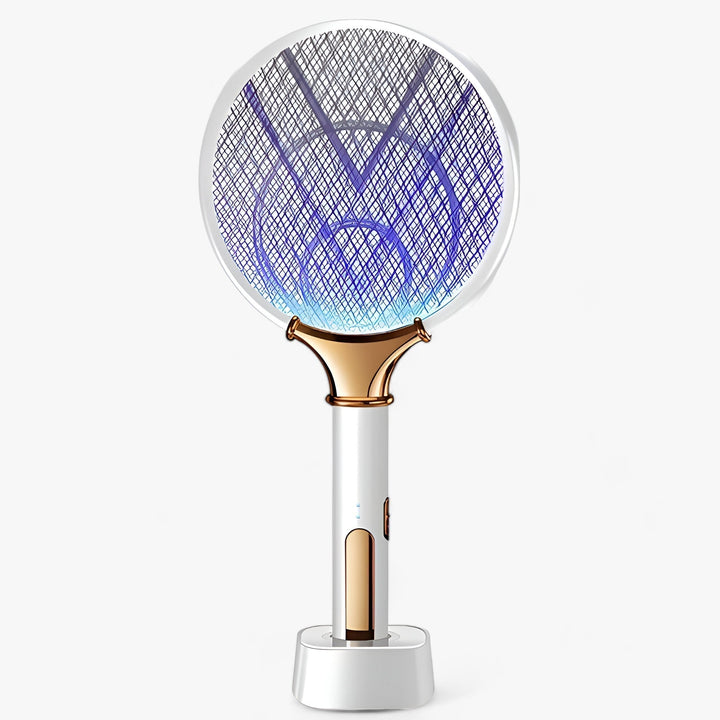 White rechargeable insect killer lamp with glowing grid