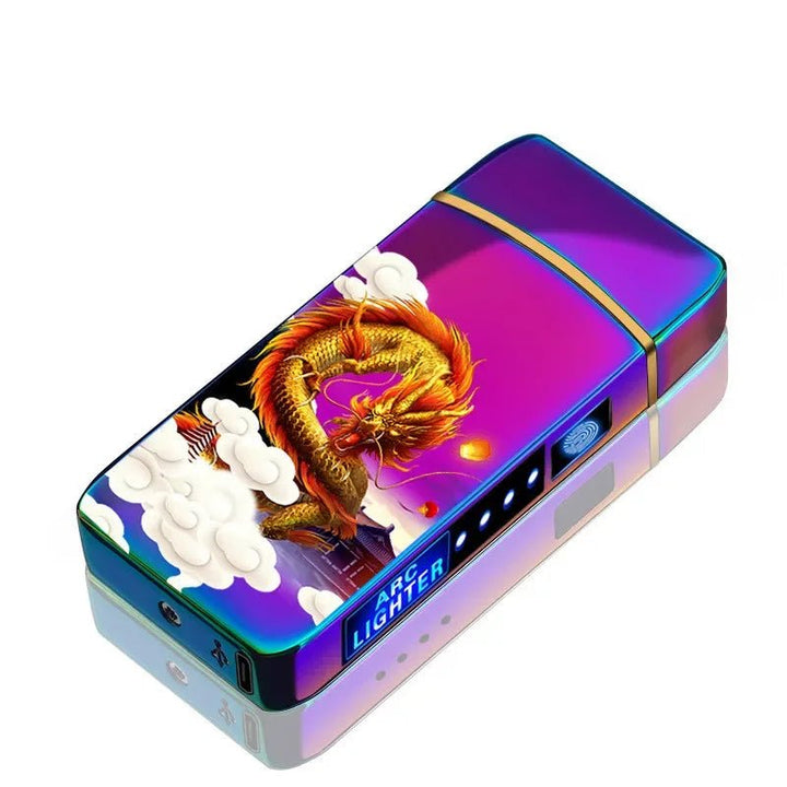 USB rechargeable metal lighter showing battery level indicator lights [[lstfy-media:7]]
