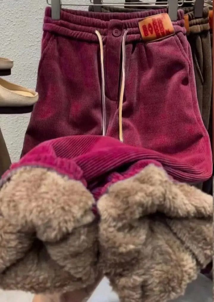 Stretchy and comfortable fabric of winter sweatpants