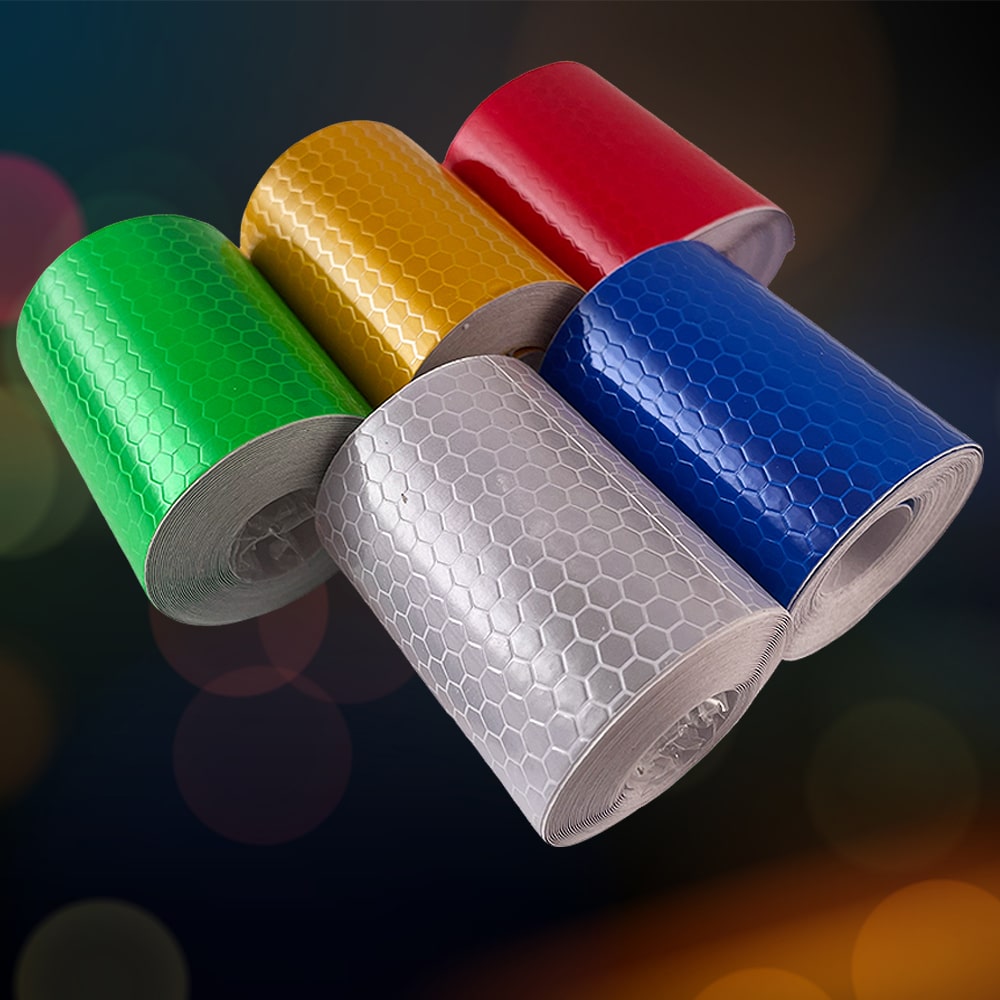PVC warning tape with high visibility surface for night safety use