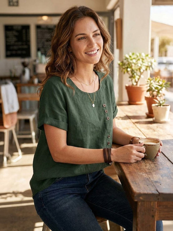 Soft fabric women's casual top with relaxed fit