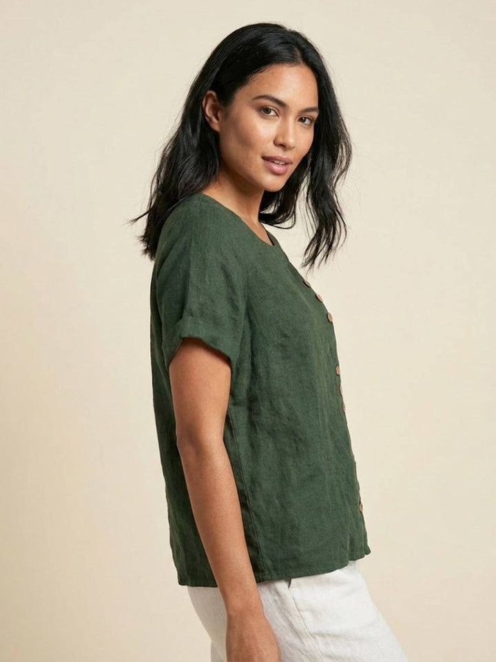 Front view of women's casual summer fashion tee shirt