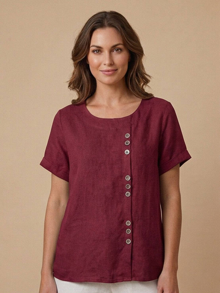 Back view of relaxed fit women's summer fashion top