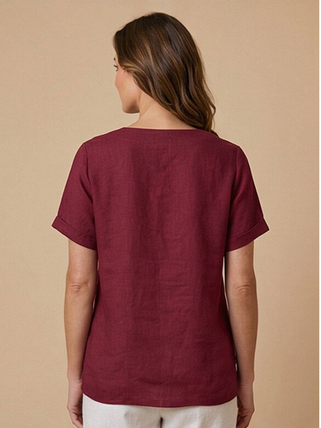 Comfort stretch fabric view of women's casual top