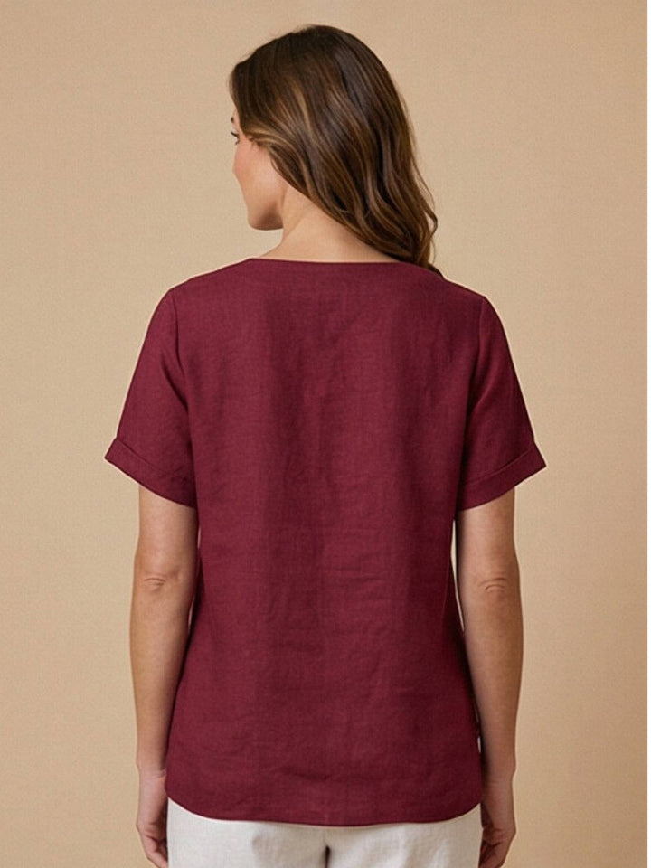 Comfort stretch fabric view of women's casual top