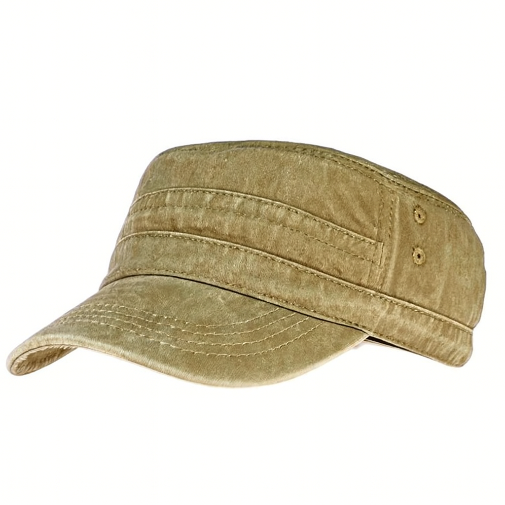 Unisex retro army hat and military cadet cap for outdoor casual wear