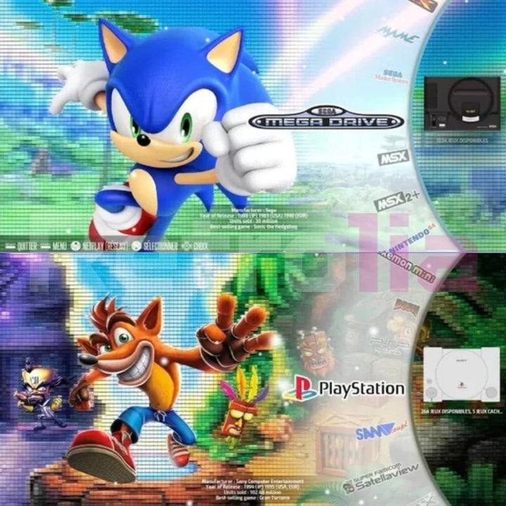 Dual wireless controllers included with retro video game console