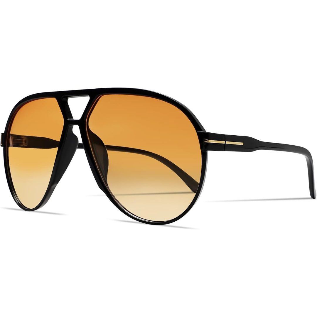 Stylish pilot sunglasses highlighting the bold oversized frame design