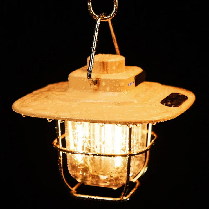 Portable vintage lamp acting as an emergency light source