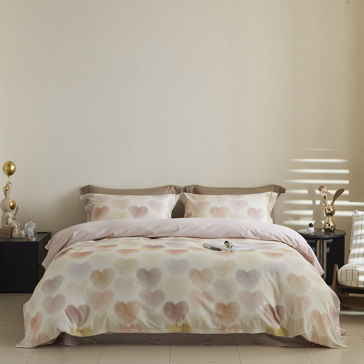 Reversible nature themed duvet cover with pillowcases
