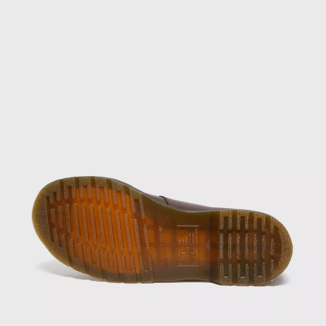 Side profile of buckled platform flats for everyday wear