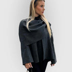 Lora | Women’s Cowl Neck Long Sleeve Cape Coat