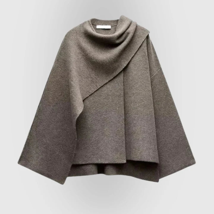 Lora | Women’s Cowl Neck Long Sleeve Cape Coat